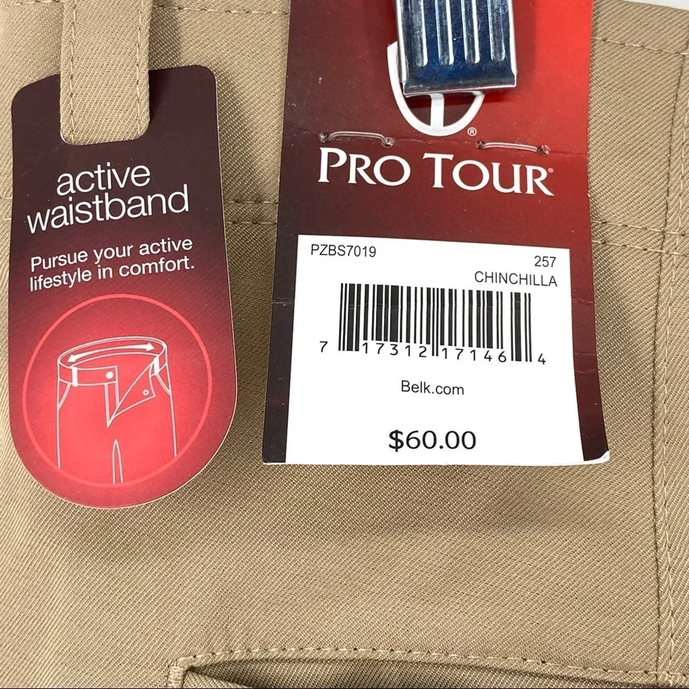 PRO Tour Men's 9" Inseam Comfort Stretch Tech Flat Front Shorts - 38 - Picture 7 of 7